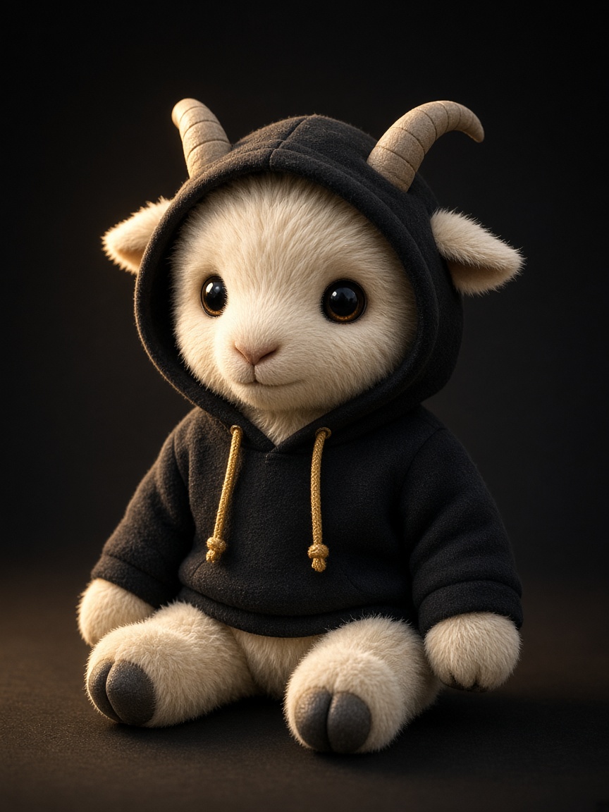 Boneka Plushie Goat Hoodie
